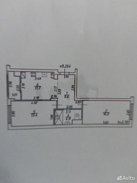 2-к. квартира, 58 м², 3/8 эт.