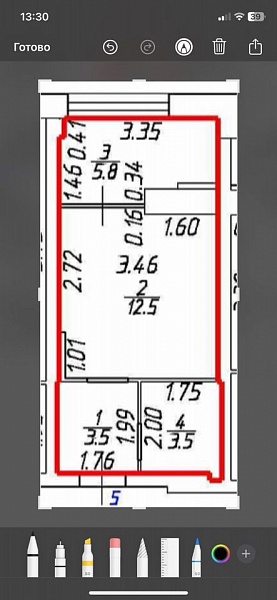 Квартира-студия, 25,3 м², 1/12 эт.