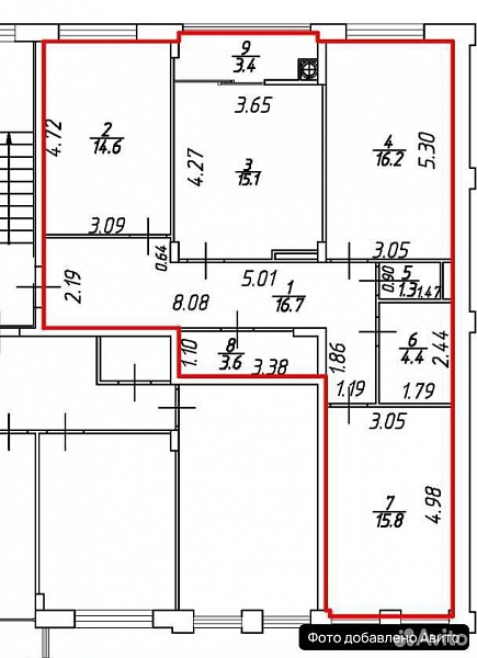 3-к. квартира, 92 м², 2/8 эт.