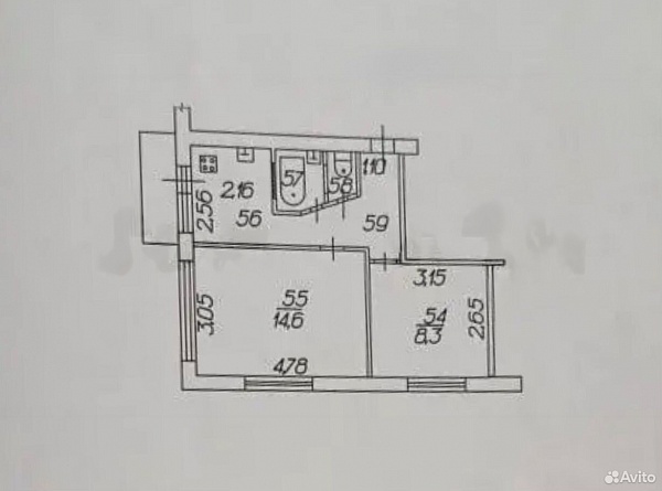 2-к. квартира, 36,9 м², 3/5 эт.
