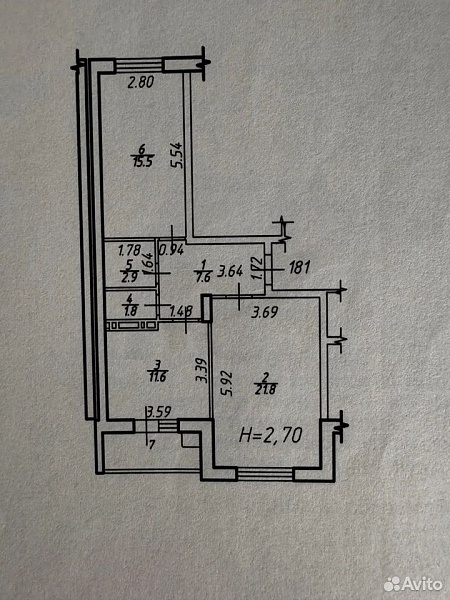 2-к. квартира, 61 м², 6/12 эт.