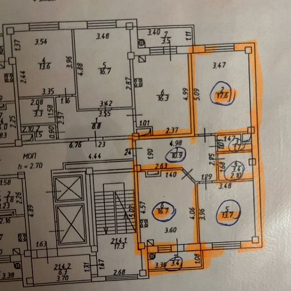 2-к. квартира, 67 м², 4/16 эт.