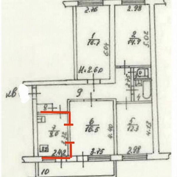 4-к. квартира, 85,2 м², 6/10 эт.