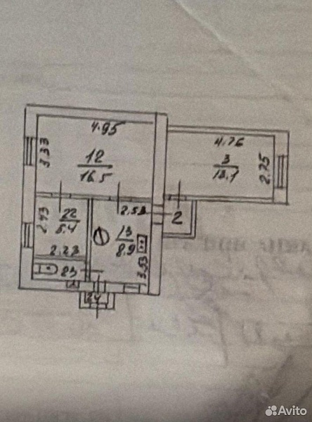 3-к. квартира, 60,1 м², 1/1 эт.