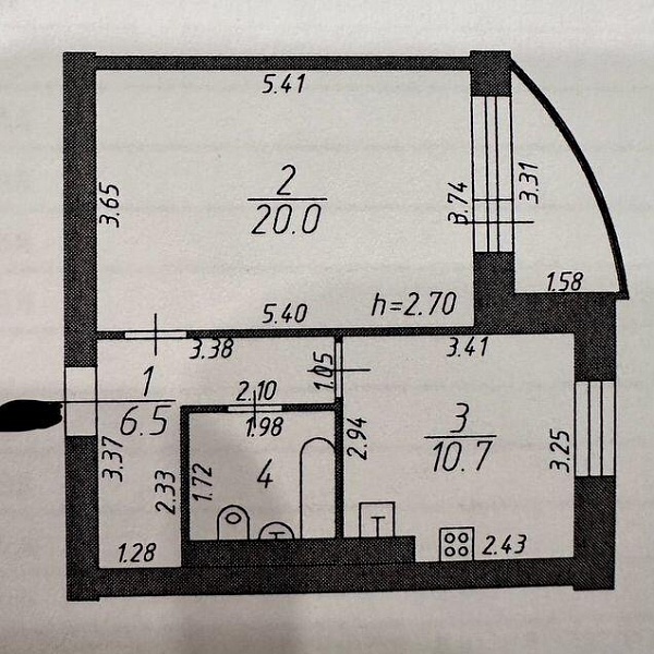 1-к. квартира, 40,6 м², 5/10 эт.